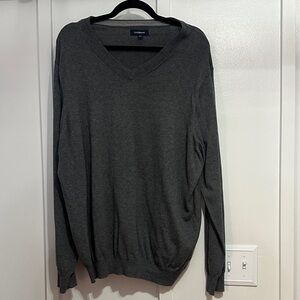 Men's Charcoal V-Neck Sweater